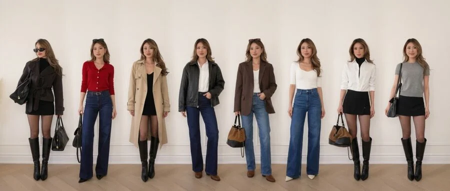 Kerina Wang - Fall Capsule Wardrobe, 14 pieces = 75 outfits!