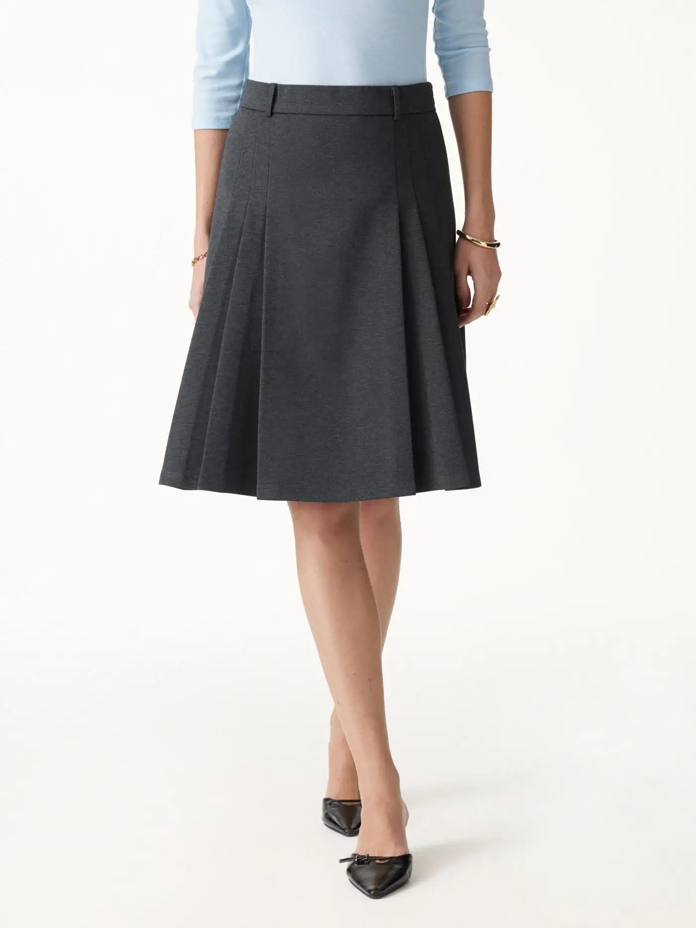 Ponte High-Rise Tucked Knee-Length Skirt – OGLmove