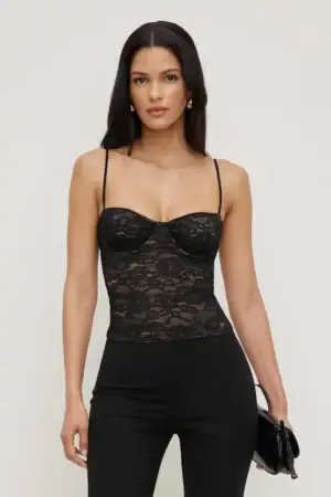 Monet Lace Top – Dynamite – Jet Black
