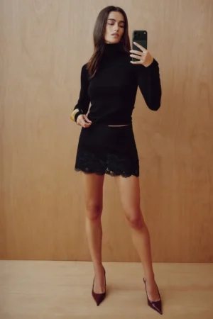 Stacie Lace Mini Skort – Dynamite – Jet Black