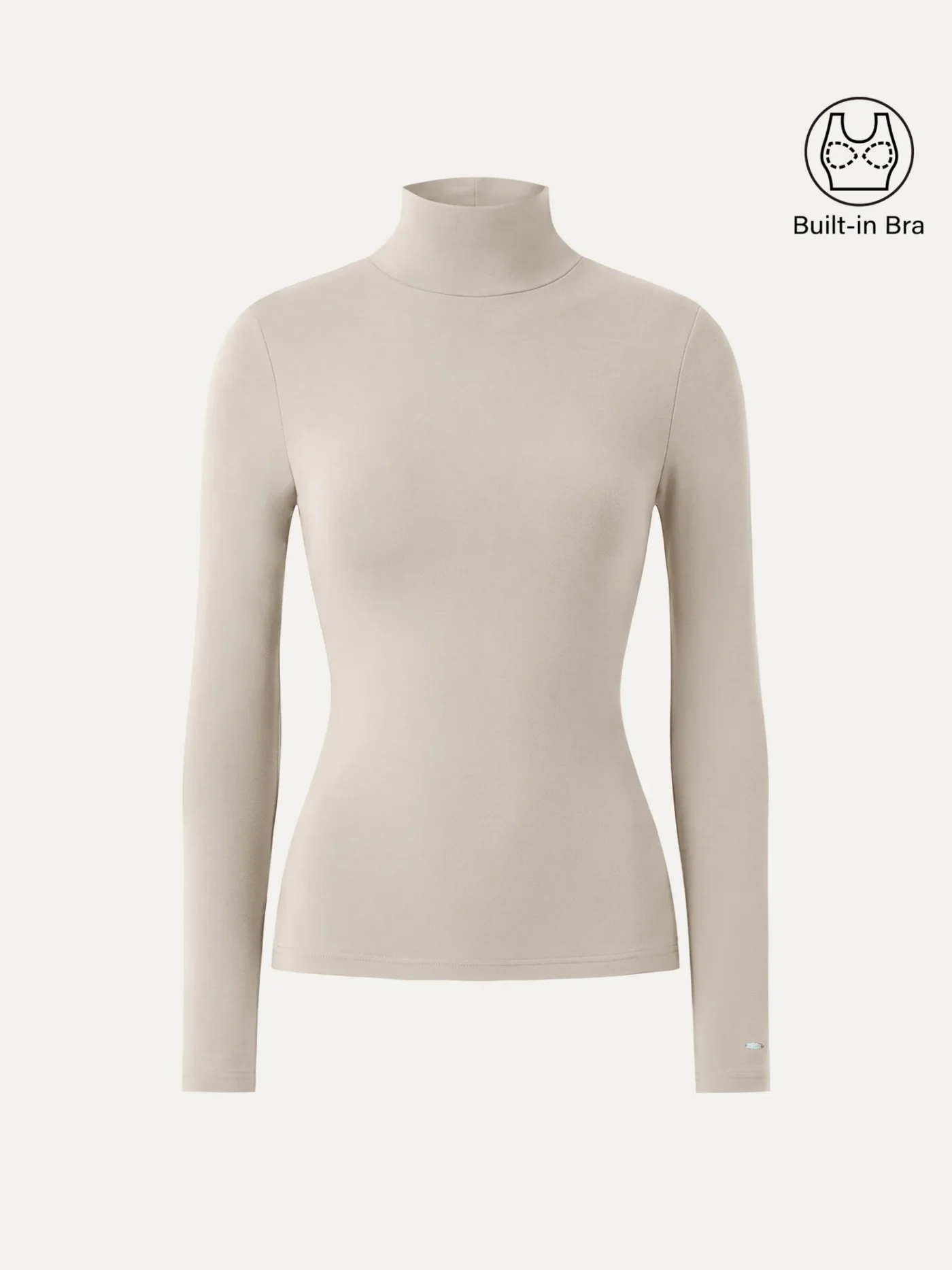 MaxWarm Turtleneck Built-In Bra Top – OGL – Gardenia Beige