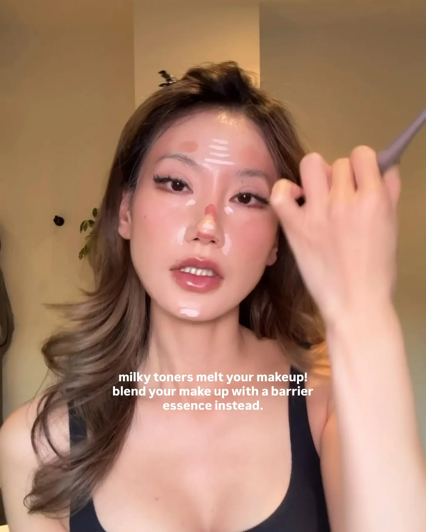Blend makeup with a barrier essence